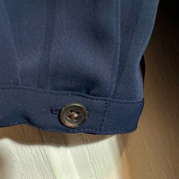 Banana Republic Navy Striped V Neck Shirt Dress Size Small - Picture 3 of 3